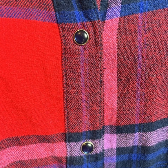 Wrangler “As Real As” Women’s Plaid Western Shirt – Red, Navy & Purple, Size XL - Picture 3 of 9